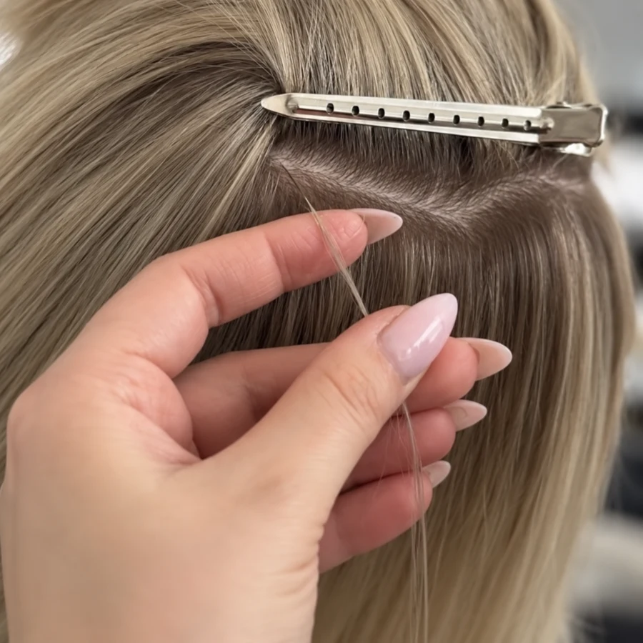 Lux Hair application close-up